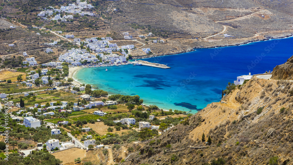 Naklejka premium scenic Greece - Amorgos island - Aegialis bay, Cyclades