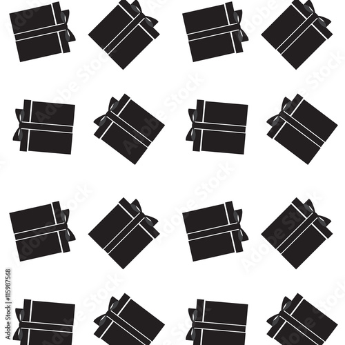 Gift box black white pattern