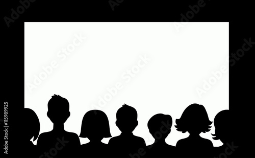 silhouettes of people in the cinema