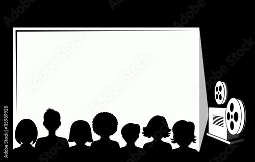 silhouettes of people in the cinema