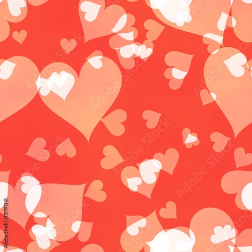 Love abstract background with hearts and bokeh lights