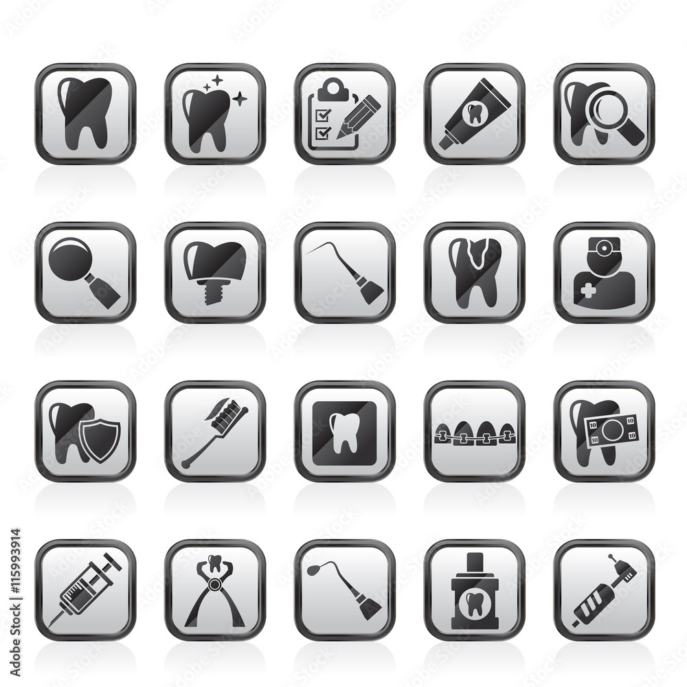 dental medicine and tools icons - Vector Icon set dental medicine and tools icons - Vector Icon set