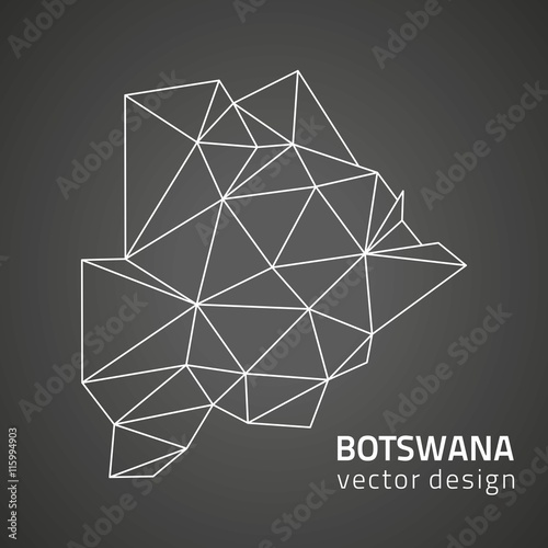 Botswana dark triangle contour vector map