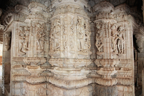 Reliefs Ranakpur Temple Rajasthan India