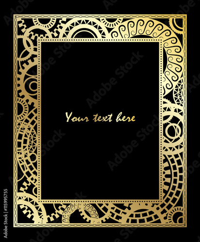 Steampunk style. Template steampunk design for card. Frame for your text