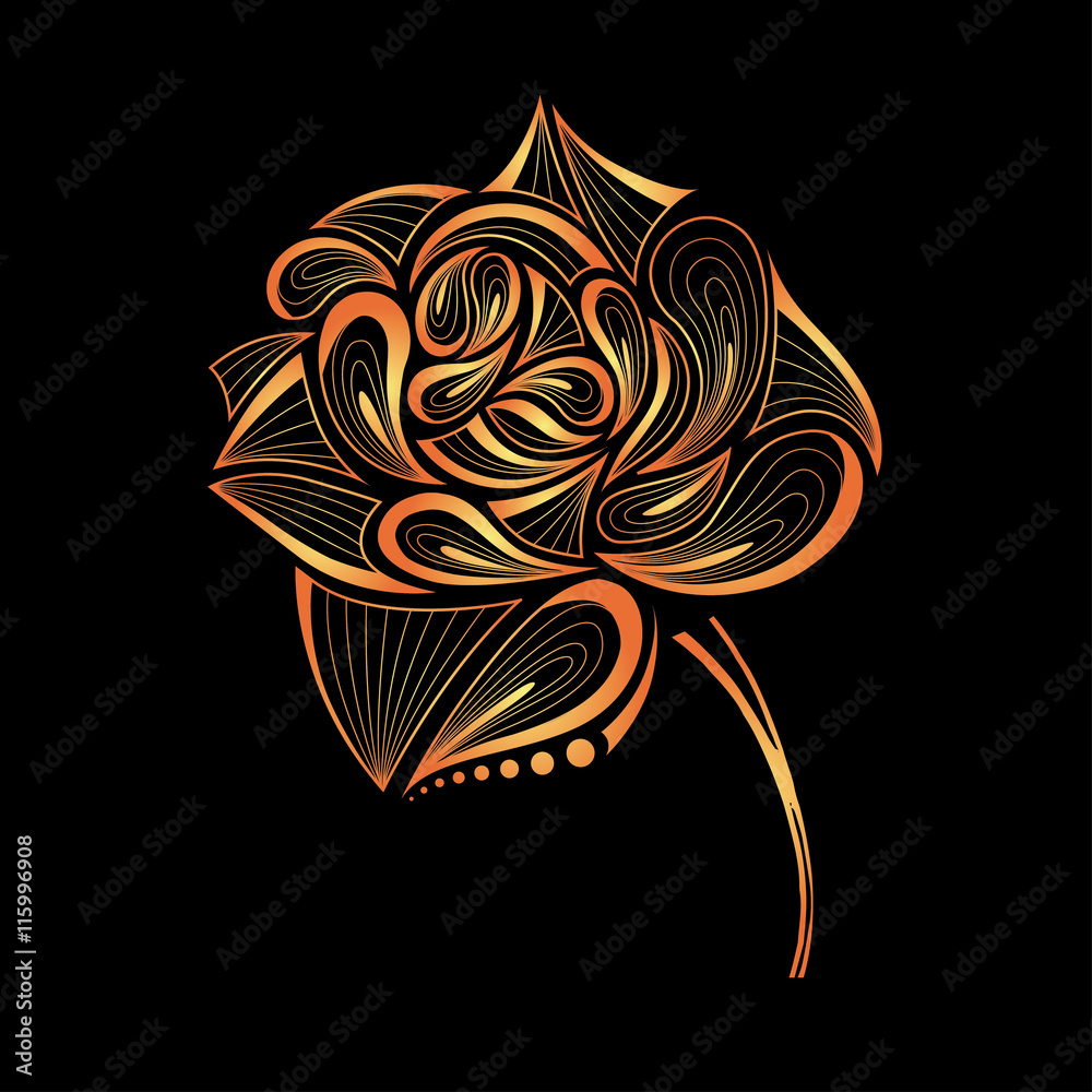 Hand draw abstract rose. Vector illustration Hand draw abstract rose. Vector illustration