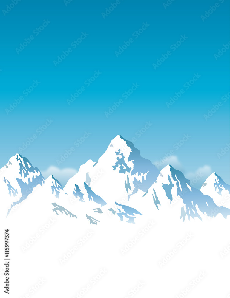 snow-capped mountains - background 