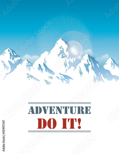 snow-capped mountains - vector background 