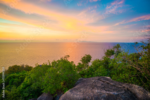 Mountain rocky bay and sea view Tao island photo