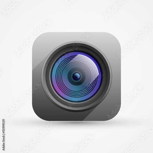 Camera objective, app icon, vector design