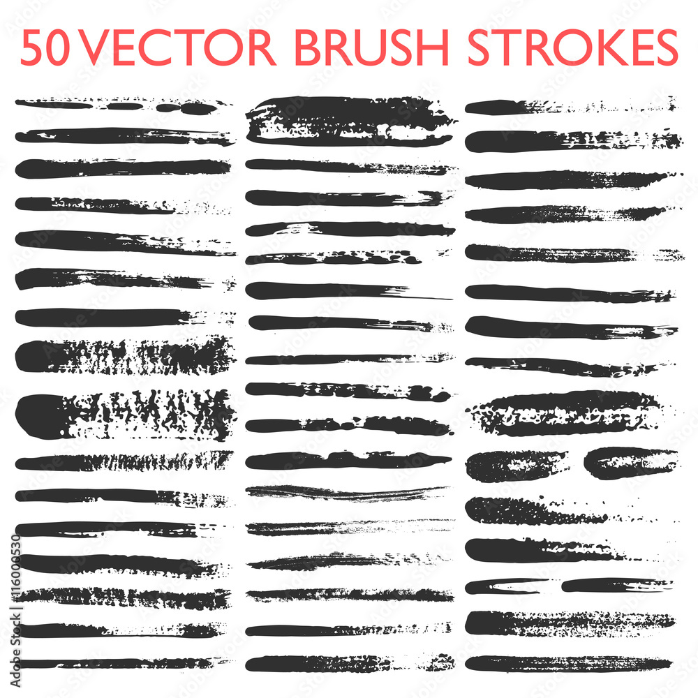 Big set of 50 vector grungy artistic brushes Big set of 50 vector grungy artistic brushes