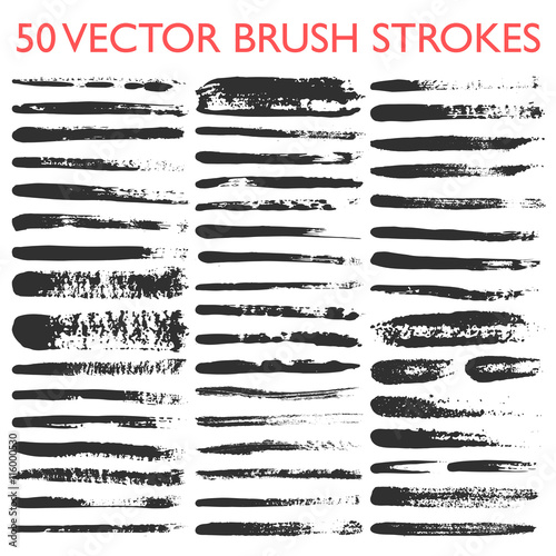 Big set of 50 vector grungy artistic brushes