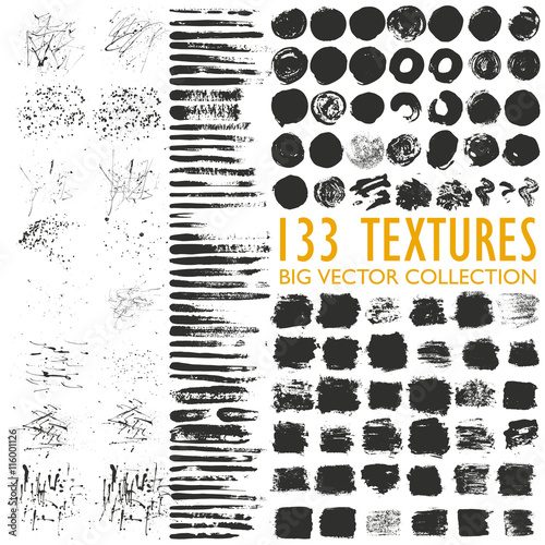 Big set of 133 grungy artistic textures.