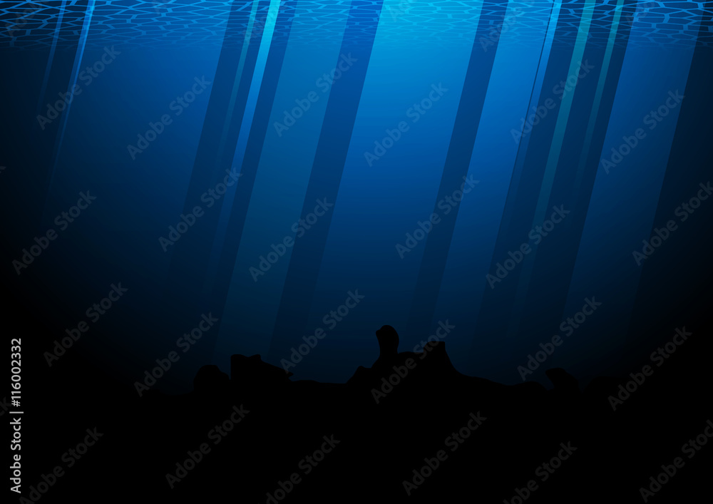 Deep of pacific ocean vector illustration