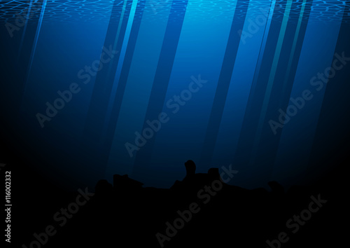Deep of pacific ocean vector illustration © pitsanu_1982