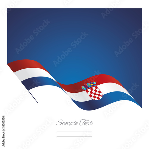 Croatia abstract wave flag ribbon vector background