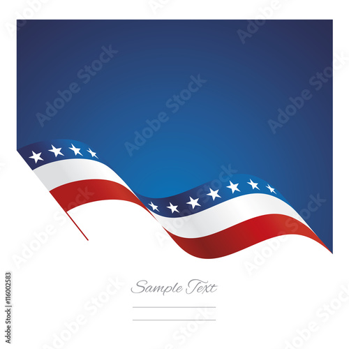 USA abstract wave flag ribbon vector background