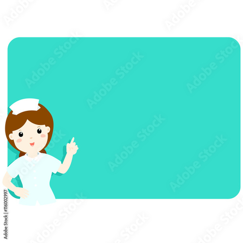 Nurse explains at the blank board vector