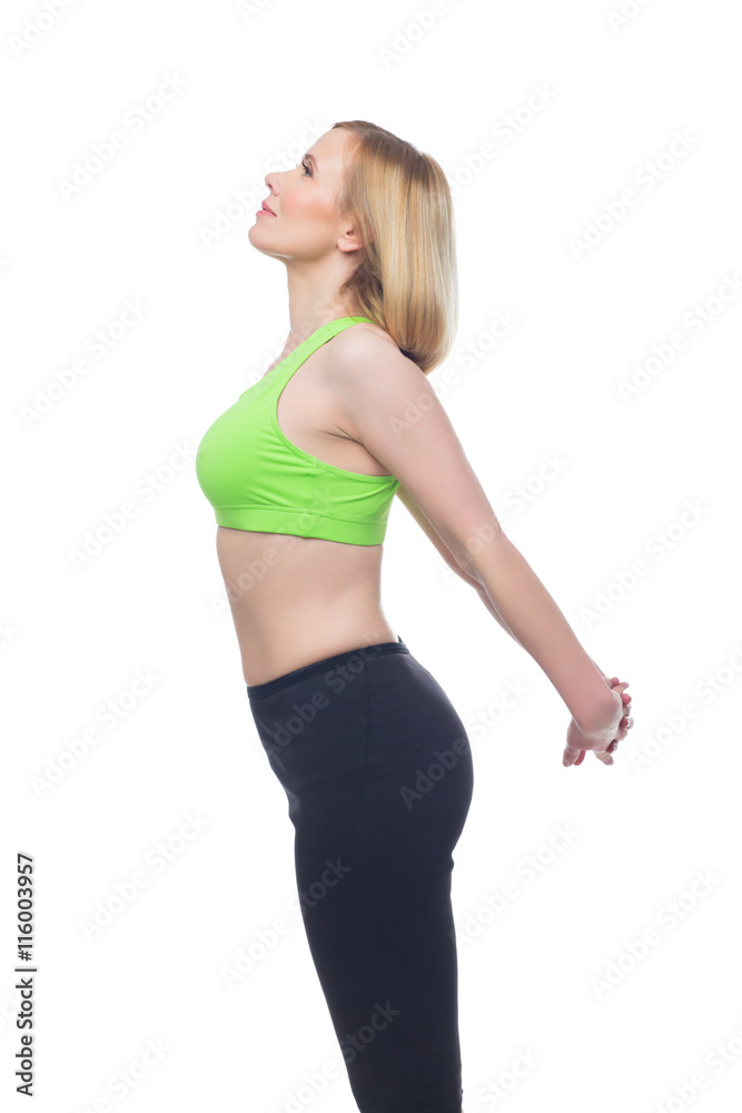 Beautiful middle aged woman doing sport exercise Beautiful middle aged woman doing sport exercise
