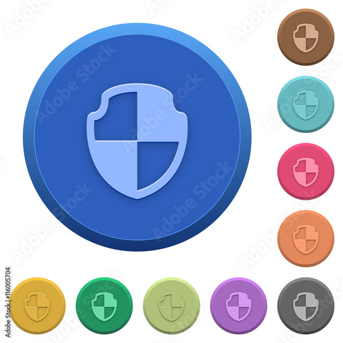 Embossed shield buttons