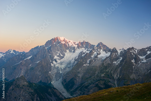 Monte Bianco or Mont Blanc at sunrise, italian side © fabio lamanna