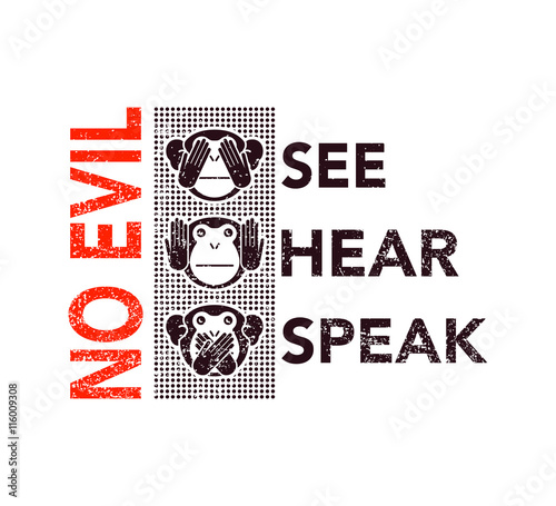 wise monkeys. Vector illustration.