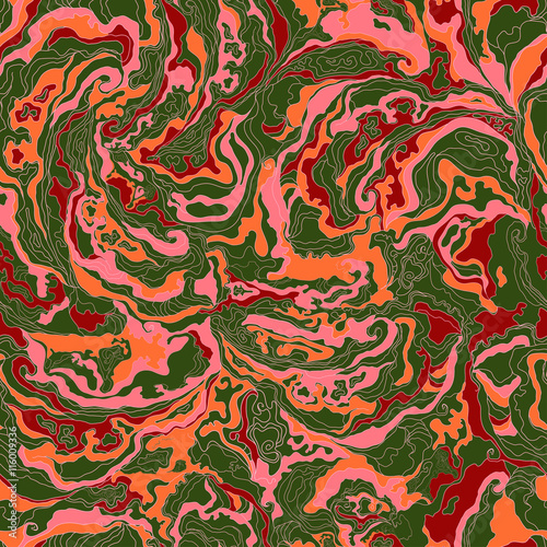 pattern with the image texture of smoke red, green, orange and pink shades. Vector