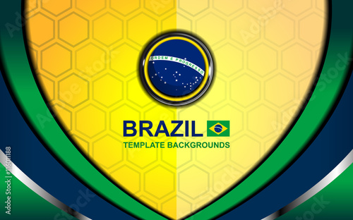 brazil flag color backgrounds style, vector illustration