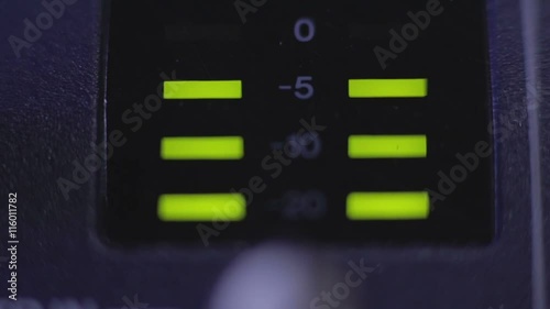 closeup light-emitting diode on mixer console photo