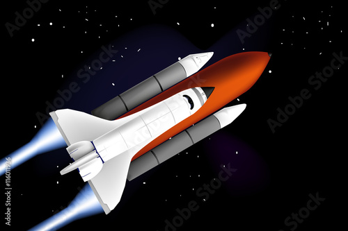 Rakete steigt schräg auf