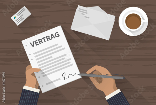 Hände unterschreiben Vertrag