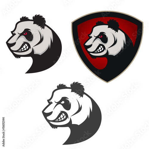 Fototapeta Naklejka Na Ścianę i Meble -  Emblem with panda. Sport team mascot.