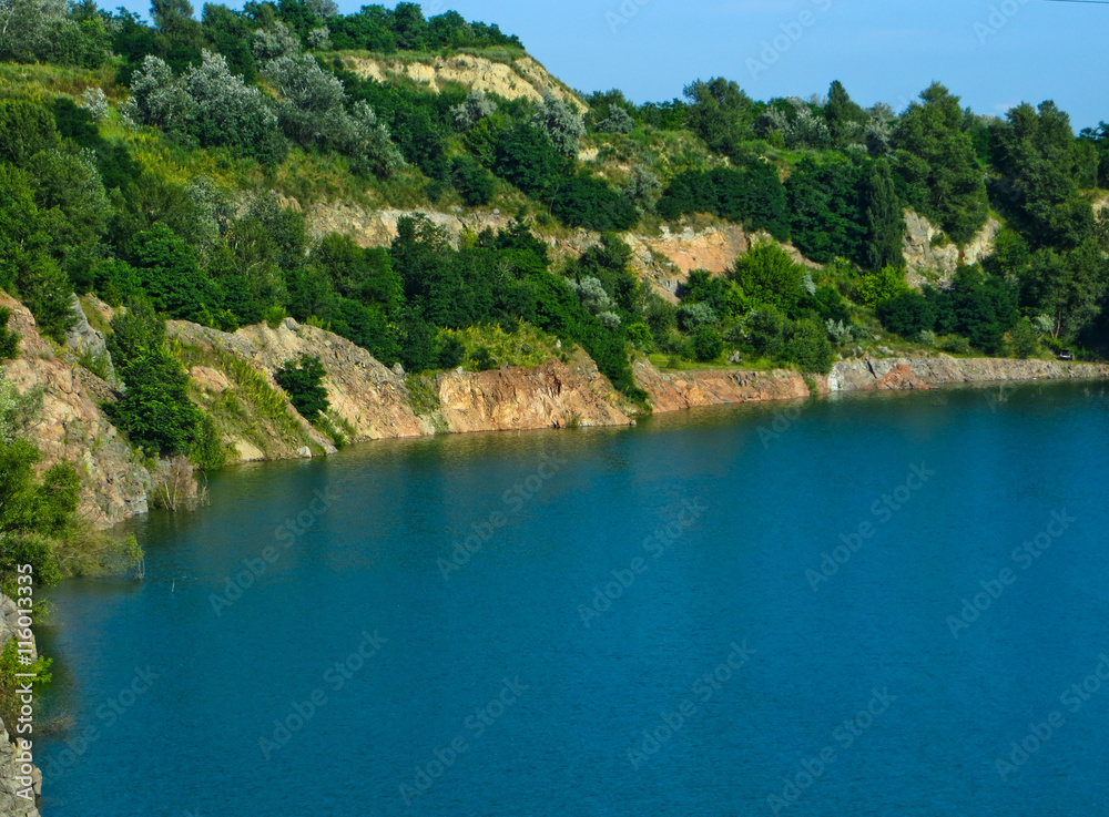Lake in abandoned granite quarry