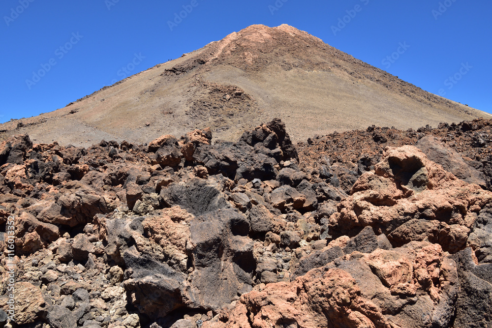Gipfel des Teide mit Lavafeld 