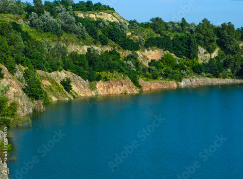 Lake in abandoned granite quarry