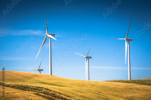 Obraz na płótnie Windmills for electric power production w salonie