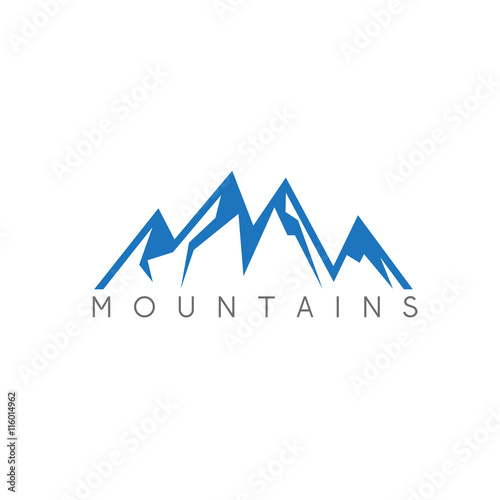 simple vector illustration of the abstract mountains