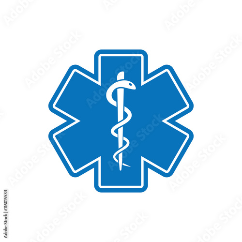 life star medical snake icon on white background