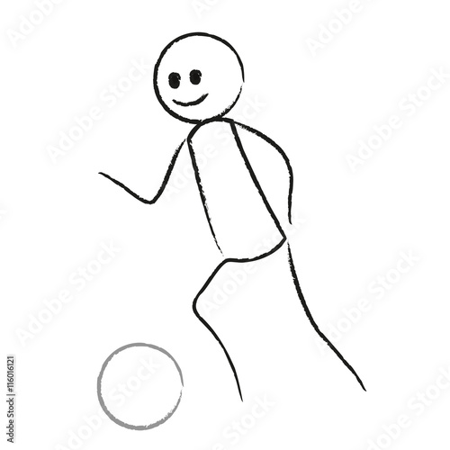 Person rennt mit Fußball