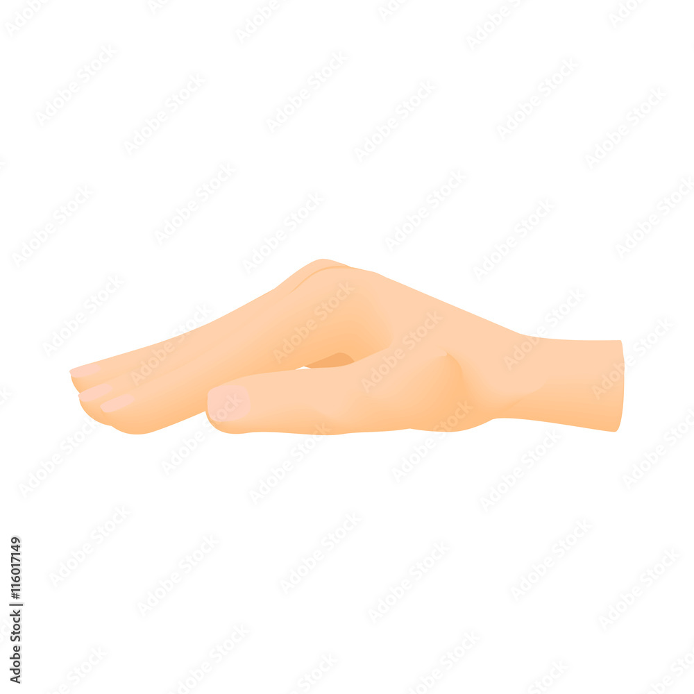 Hand icon in cartoon style isolated on white background. Extremity symbol Hand icon in cartoon style isolated on white background. Extremity symbol