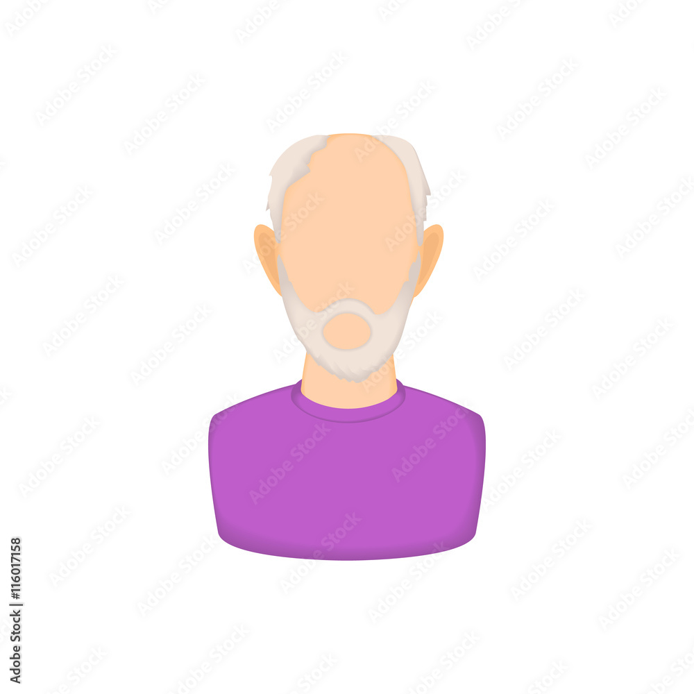 Avatar man with beard icon in cartoon style isolated on white background. People symbol Avatar man with beard icon in cartoon style isolated on white background. People symbol