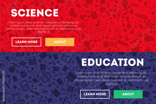 Science, concept header, flat design glyph style