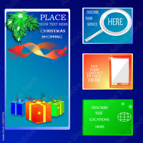 conceptual christmas shopping template