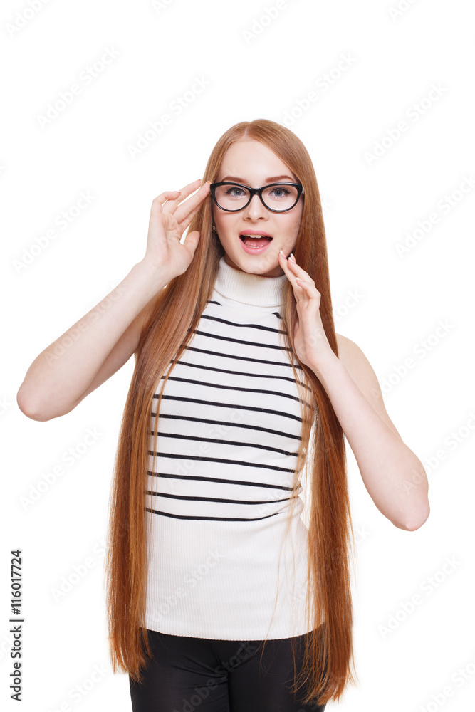 Redhead woman with strong healthy hair portrait Redhead woman with strong healthy hair portrait