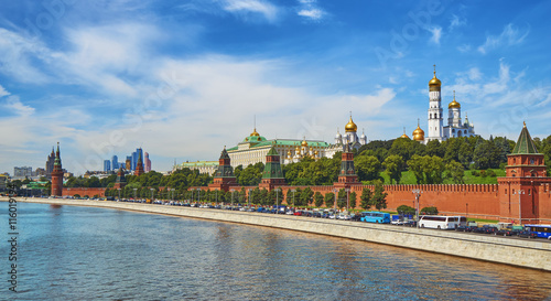 View of Moscow Kremlin behind the Moscow-river