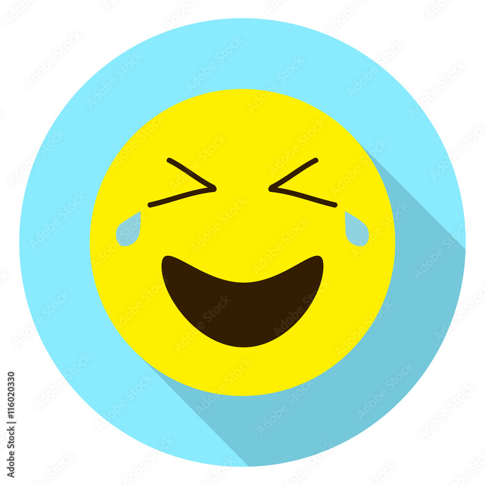 Emoticon laughing face. Laughing emoji. Isolated vector illustration on