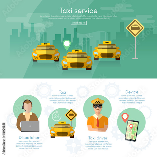Taxi service dispatcher transport driver car