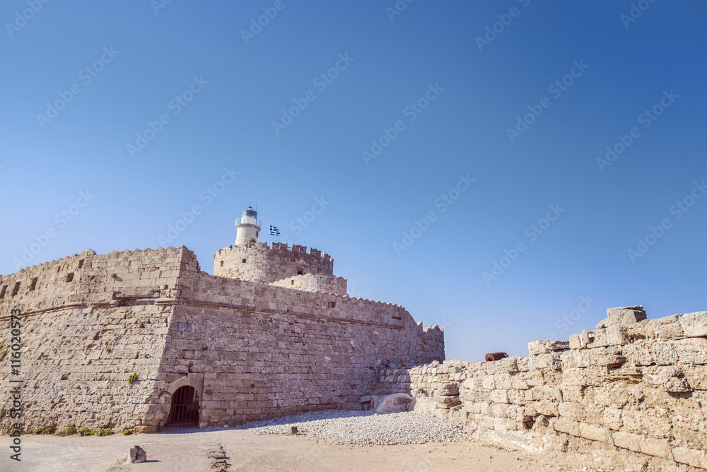 Historic castle on a background of blue sky