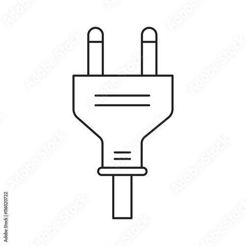 Vector isolated line icon plug.