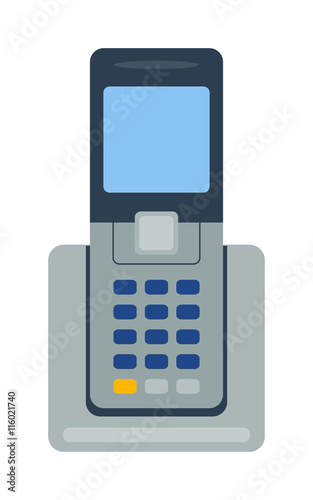 Mobile phone office vector illustration.